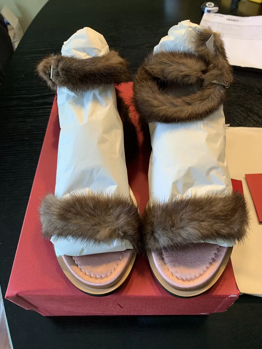 Valentino mink sandals hotsell