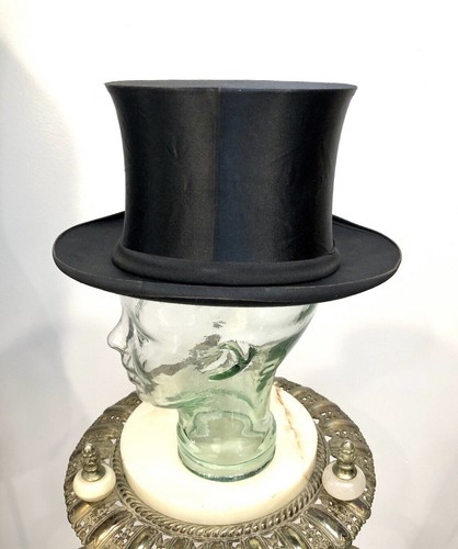 ANTIQUE Victorian PARIS EXPOSITION 1900 German COLLAPSIBLE SILK TOP HAT Exc Sz-S - Picture 4 of 10
