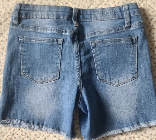 VIGOSS ~ Embroidered ~ Blue ~ Cotton Blend ~ Denim Shorts ~ Girls' Size 16 - Picture 3 of 6