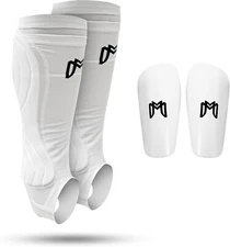 Youth Soccer Shin Guard Sleeves with Padded Protection, Includes Youth Shin..