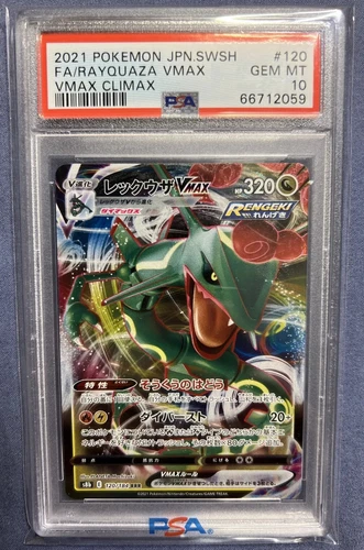 2021 Pokémon Japanese Full Art Rayquaza Vmax Vmax Climax PSA 10 #120 Rengeki
