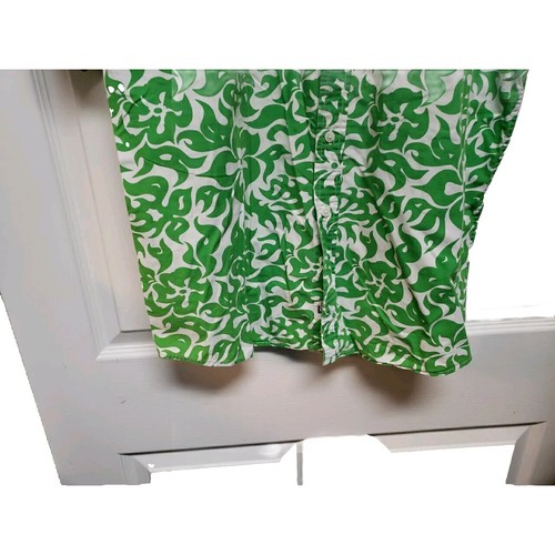 Vtg Class Club Mens Shirt Size 20 Green White Flowers Short Sleeves - Picture 6 of 10