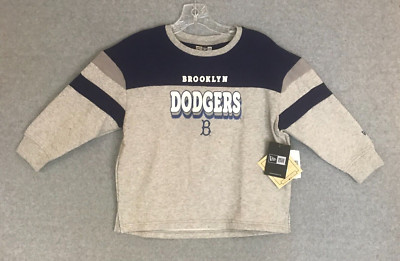 New Era Cooperstown Brooklyn Dodgers Youth Boys 14/16 Pullover Blue Gray Sweater