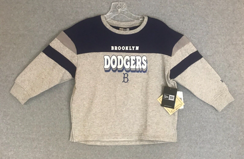 New Era Cooperstown Brooklyn Dodgers Youth Boys 14/16 Pullover Blue Gray Sweater