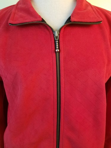 County Clothing Co. Red FAUX SUEDE Zip Up Jacket Women's SZ M - Bild 5 von 12