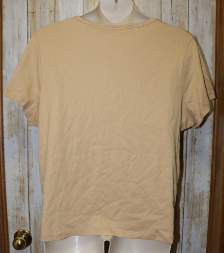 Womens Beige Allison Brittney Short Sleeve Tee Shirt Size 3X 22W 24W NEW NWT - Picture 2 of 2
