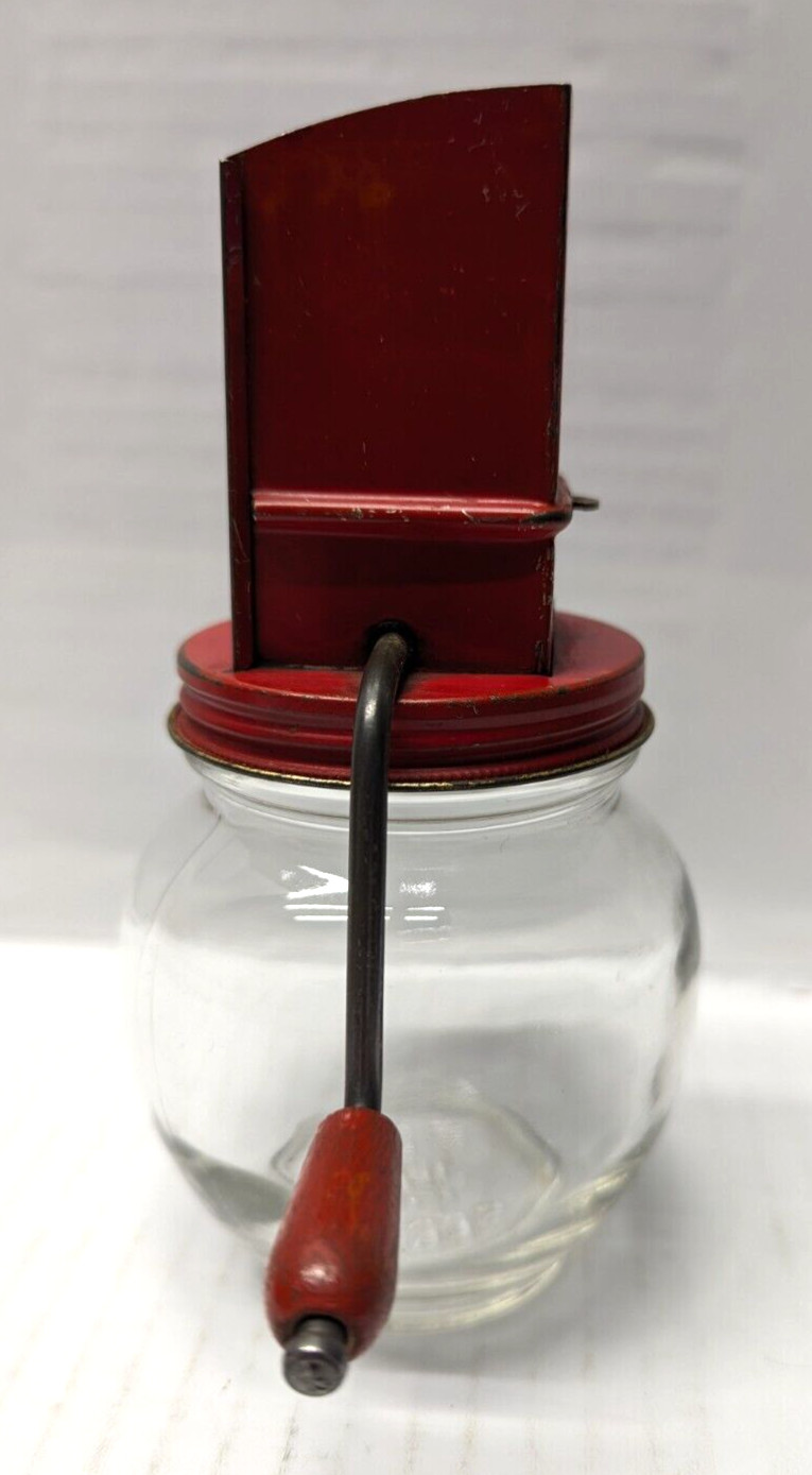 Vintage ANDROCK NUT MEAT CHOPPER Hazel Atlas Red