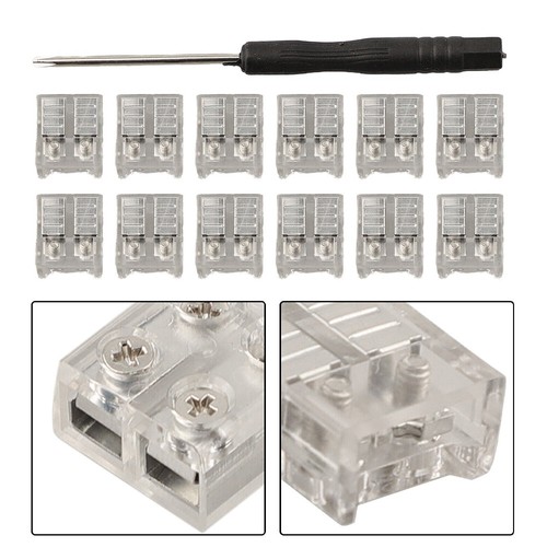 12 No-Solder LED Tape Light Connector Kit 2Pin 8/10mm LED Strip-Lights Connector - Picture 10 of 13