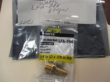 Watts LFA-294 New Lead-free 3/8" ID X 3/8" MIP Brass Hose Barb Adapter