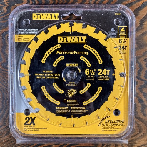 Dewalt #DW9199 6-1/2" 24T Einzel Präzision Rahmen Sägeblatt NEU - Bild 1 von 3