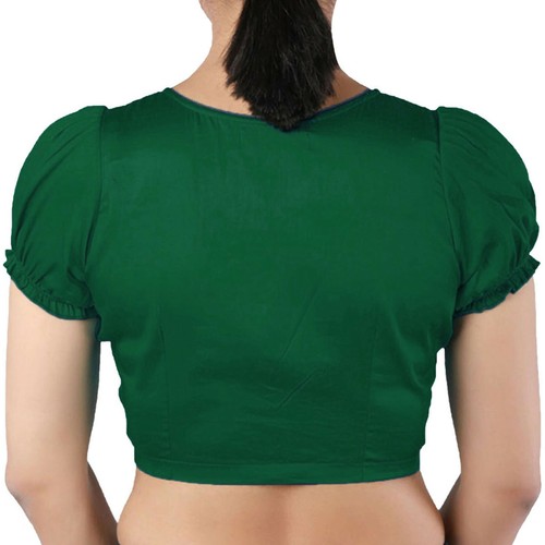 Blusa para mujer de algodón Sari de diseñador mangas hinchadas ya hecha para el torso cosido Choli - Imagen 9 de 54