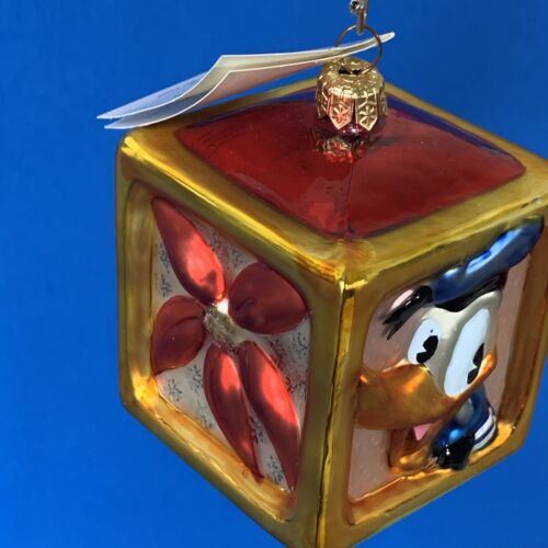 Christopher Radko Disney DONALD & DAISY TOY BLOCK decorazione natalizia con scatola ed etichetta - Foto 2 di 9