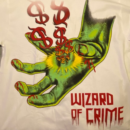 T-shirt uomo vintage costosa gusto mago del crimine taglia XL insegne dollaro - Foto 3 di 5