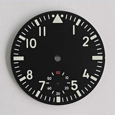 38.9mm Pilot Vintage Green Lume Watch Dial Suitable for ETA 6498/ST3621 Movement