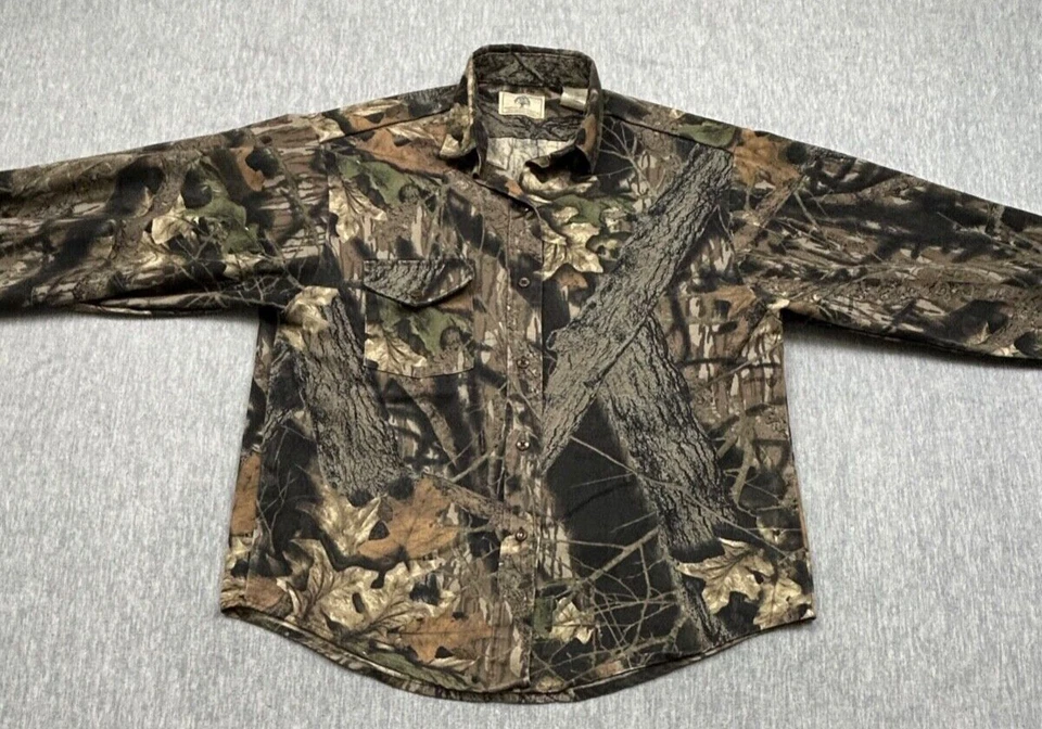 VTG Mossy Oak Breakup Camo Shirt Womens Extra Large Long Sleeve Pocket Front USA - Image 2 of 4