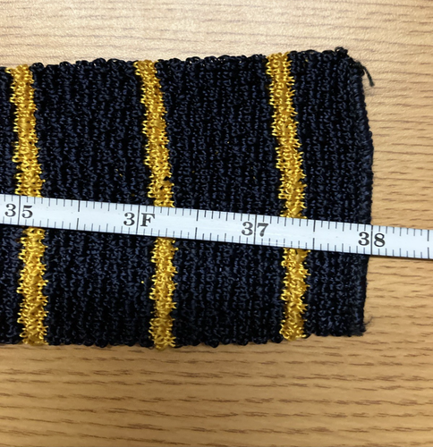 Vintage Youth? Square Knit Necktie Navy Blue & Yellow Striped 2.4"X38" SHORT Tie - Picture 13 of 22