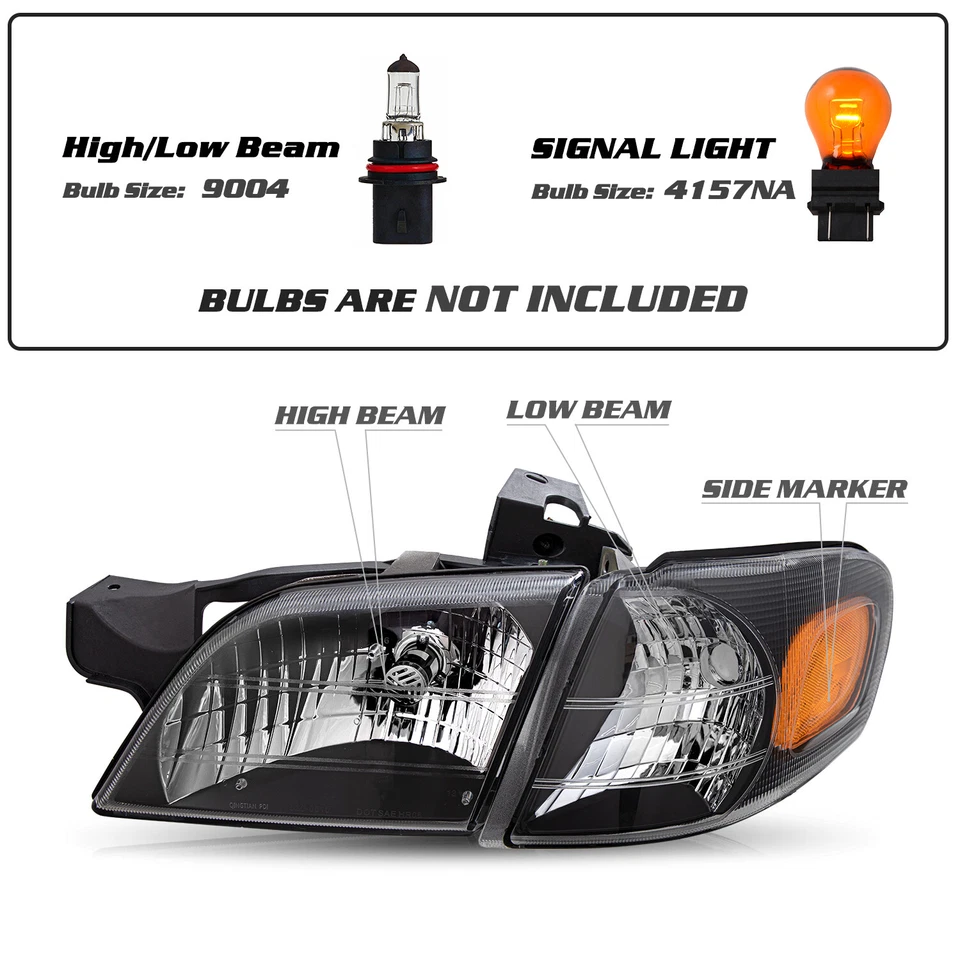 Conjunto de faros negros L+R para Pontiac Montana Chevy Venture 1997-2005 Foto 2 de 4