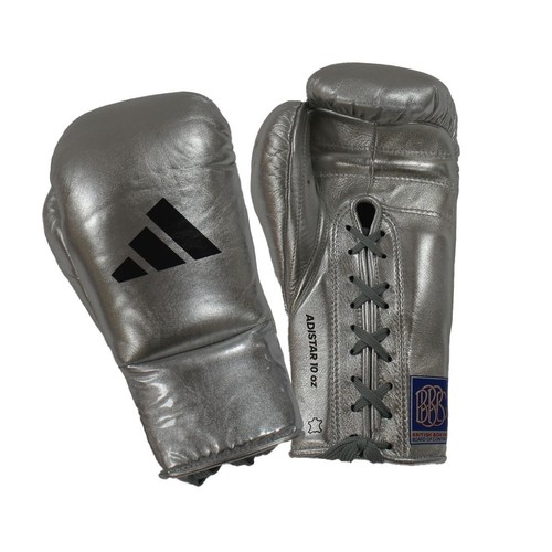 adidas AdiStar 3.0 Leather Pro Boxing Gloves BBBC Approved Metallic Mens - Picture 6 of 21