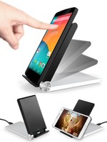 Silver Black 3-coil Qi Wireless Charger Pad Folding Adjustable Stand For Phone on sale Silver Black 3-coil Qi Wireless Charger Pad Folding Adjustable Stand For Phone on sale