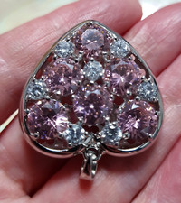 DIAMONIQUE Herz Anhänger 925er Sterlingsilber rhodiniert Zirkonia DQCZ Pink ICE