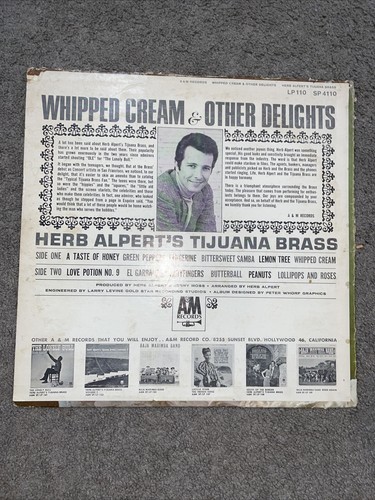 HERB ALPERT Whipped Cream & Other Delights (LP 110) MONO Vinyl 1965 Latin Jazz - Picture 2 of 4