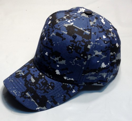 Blue Digital Camo Ball Cap US Navy NWU Type I Style USCG LHA DDG CVN SSN Vet Hat - 第 3/3 張圖片