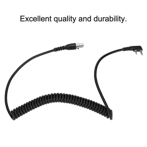 2.6ft 2Pin to 5Pin K Cable for Kenwood/HYT/Baofeng/Relm Two Way Radio Headset F - Photo 7/11