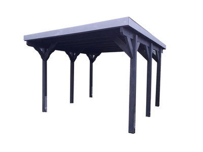 KVH Carport Einzelcarport Flachdach Unterstand Holz 3,5x5m inkl. Dacheindeckung 