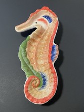 American Atelier Seahorse Shaped Ceramic Serving Dish Ironstone 12”L