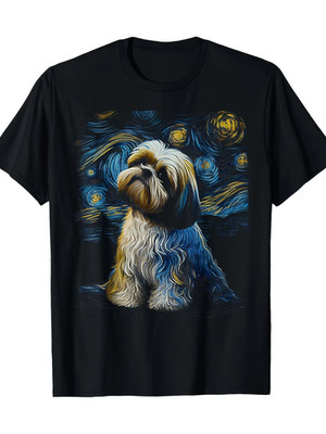 Shih Tzu Star Night Dog Lover Men'S T-Shirt