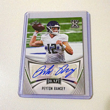 Leaf 2021 Leaf Draft Peyton Ramsey Rookie Football Sports Trading Card Autograph. rookie card picture