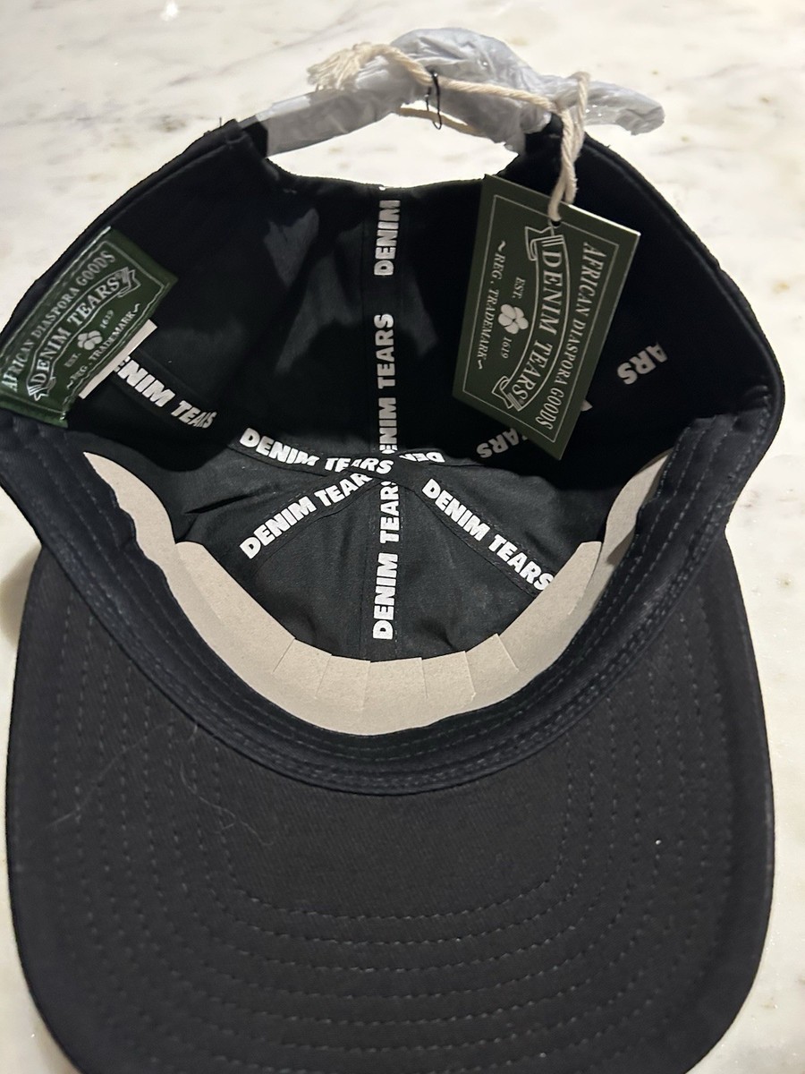 Denim Tears Cotton Wreath Logo Embroidered Black One Size Hat Cap