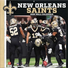 Turner Licensing,  NFL New Orleans Saints 2026 Wall Calendar, 12'' X 12'', 12-Mo