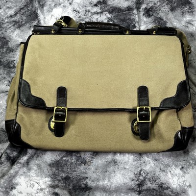 WILSON Classic Leather and Canvas Tote/Satchel/Messenger/Overnight Bag, Durable!