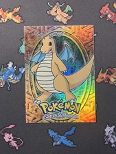 Pokemon Topps E12 Of 12 Dragonite - Rainbow Holo Foil - Blue Logo - LP