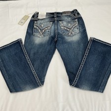 Miss Me Denim Jeans Women 28 x 32 Mid Rise Boot Medium Wash Slim Fit NWT