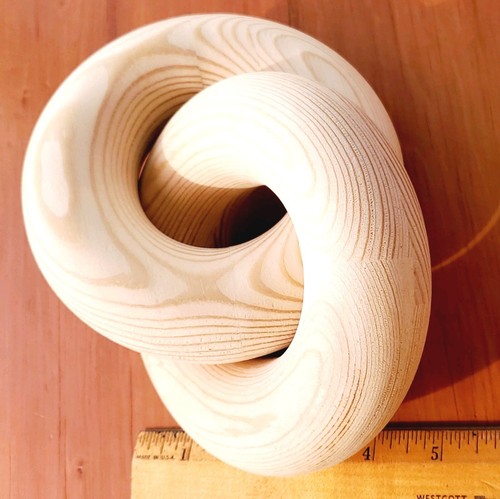 Coffee Table Book Shelf Home Decor Accents Wood Knots LOVE 8" Rings Contemporary - 第 2/5 張圖片