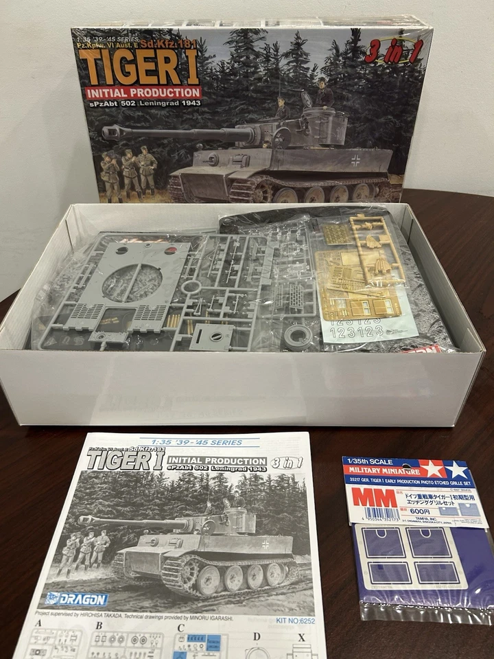 DRAGON Tiger I Initial Production sPzAbt 502 Tank 1:35 Factory Bagged Parts - Image 2 of 2