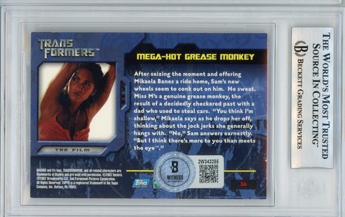 Megan Fox 2007 Transformers Mega Hot Grease Monkey RC Autograph #36 BAS Beckett - Picture 2 of 2