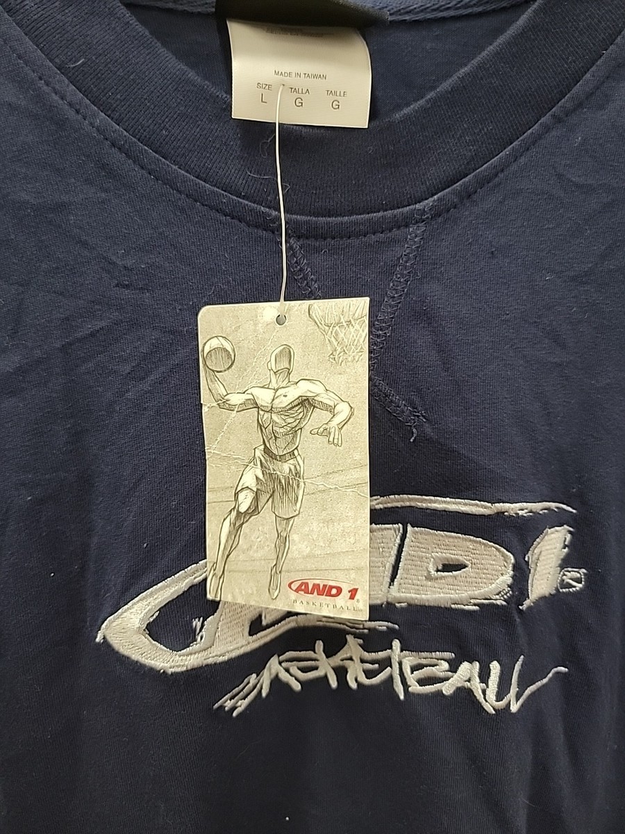 Vintage NWT And1 Basketball T Shirt Y2K Mens Large Blue | eBay