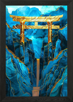 Jade Berg Torii Tor gerahmtes Wandbild Poster Leinwanddruck Bild
