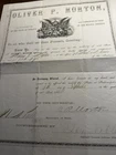 CIVIL WAR LETTER DOCUMENT - Officer Commission Signed by Governor of Indiana !!