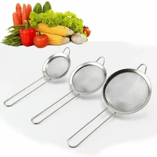 1-3 Set All Purpose Stainless Fine Mesh Strainer Kitchen Liquid Colander Sieve