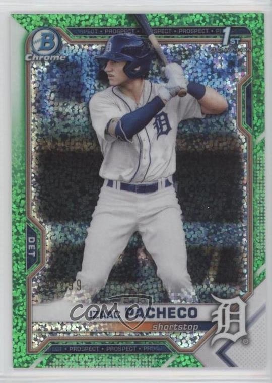 2021 Bowman Draft Chrome Green Sparkle Refractor /99 Izaac Pacheco #BDC-46 16ql