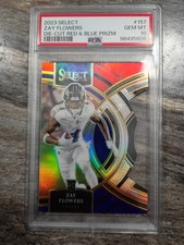 2023 select zay flowers die cut red and blue prizm PSA 10