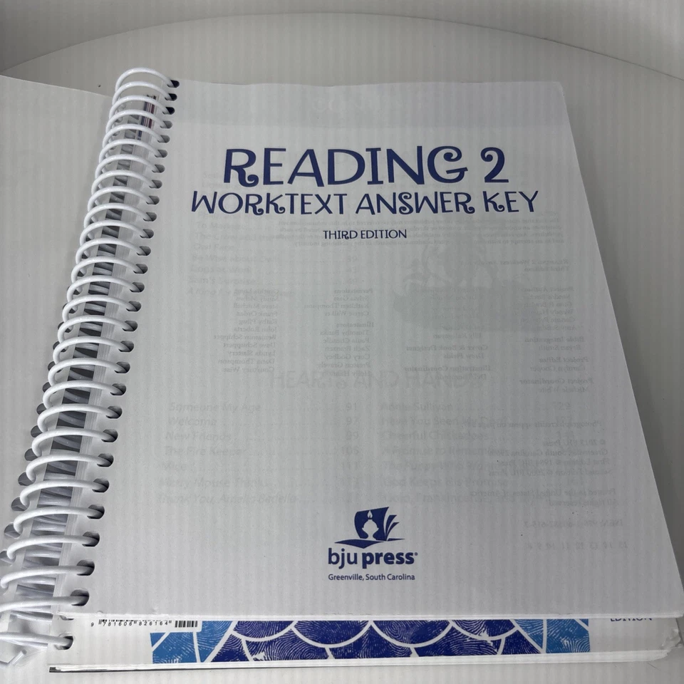BJU Reading 2 Teacher’s Edition Part 1 & Worktext Answer Key 3rd Ed. - Image 4 of 4