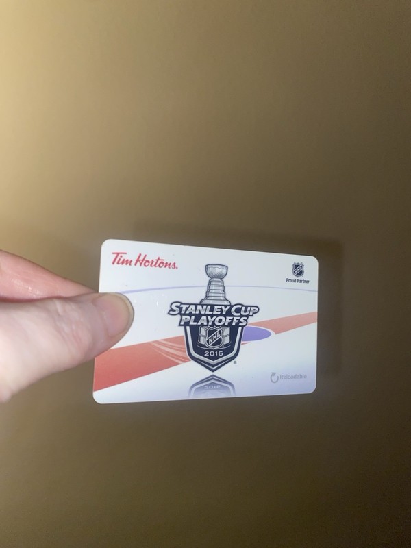 2016 STANLEY CUP NHL Tim Hortons gift card collectible Rare LTO Canada Coffee