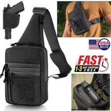 Tactical Gun Bag Pistol Holster Concealed Carry Chest Crossbody Pack Handgun Bag