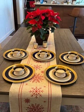 Rare! Lenox 1620/m139K Westchester Cobalt & Gold Banded  10.5" 5 place settings