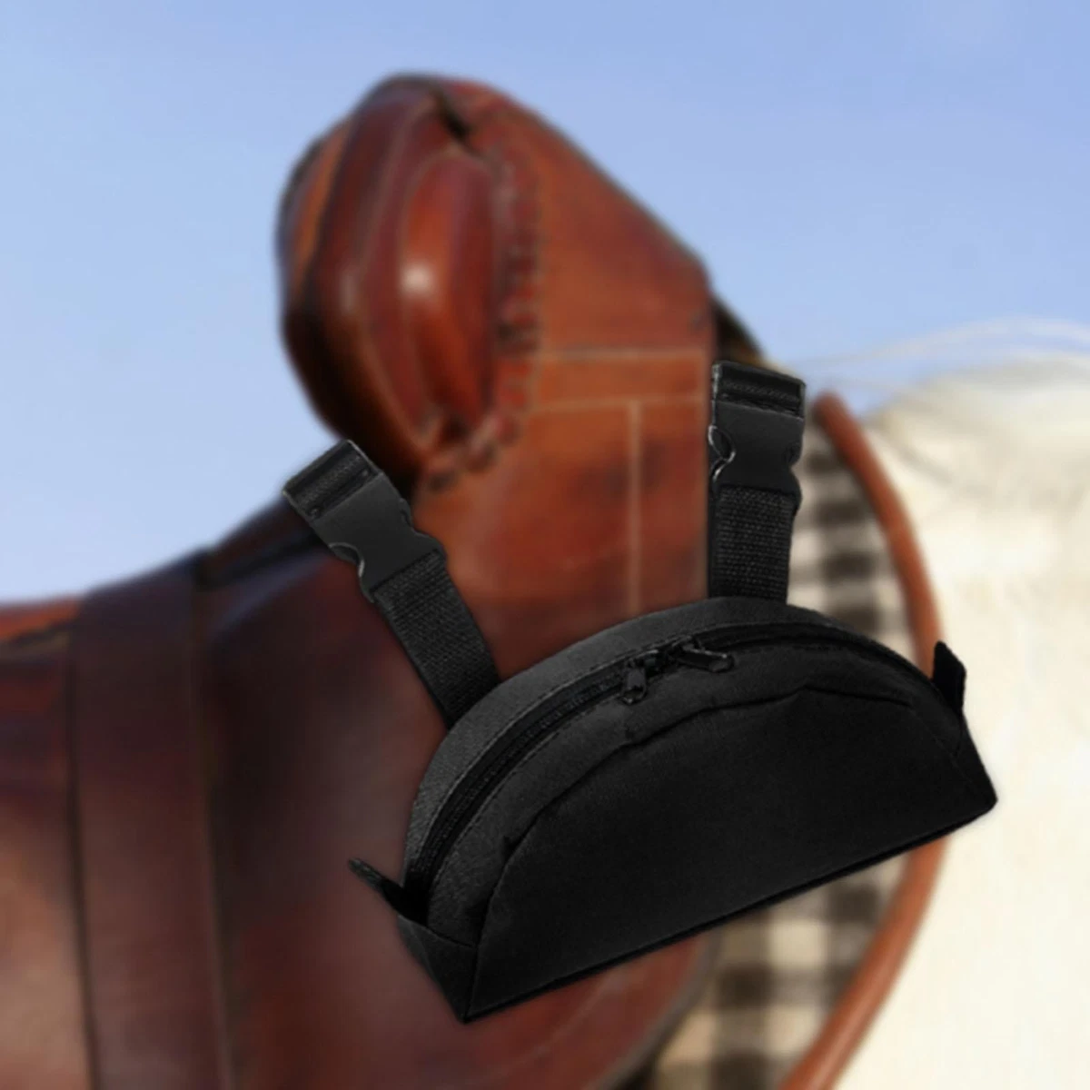 Sac De Selle Western Trail En Cuir Véritable – Neuf – Fabriqué En Inde
